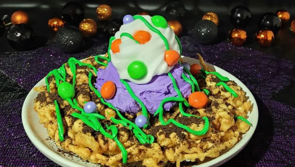 Halloween-Themed funnel cake at Disney's After Hours Boo Bash